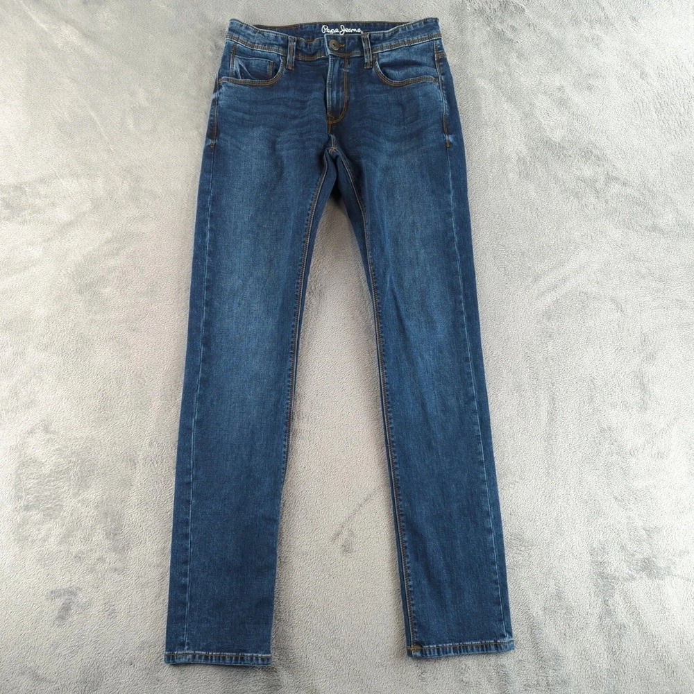 Pepe Jeans Mens 30x33 Blue Faded Dark Wash Pheonix Slim Stretch Denim Vapour